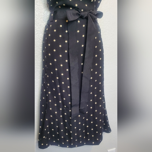 Studio I Black Polka Dot Jackie O Belted Sheath Midi Dress Size 18 XL Retro - Picture 5 of 8